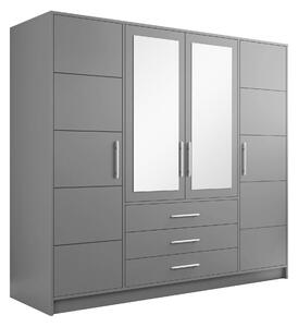 Dulap Dortivu, Grafit, Argint, 200x196x58cm, 174 kg, Uși dulap: Cu balamale, Numărul de rafturi: 8, Numărul de rafturi: 8