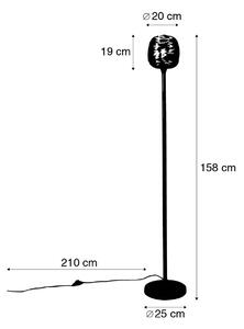 Lampa de podea design negru cu auriu 20 cm - Sarella