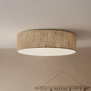 Milagro Lighting Plafonieră Marshall, maro, Ø 50 cm, metal, ratan, reglabil, Maro / Rugină, Camera de zi / sufragerie, Lemn, Modern