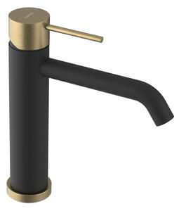 Sapho Sapho, baterie lavoar ULTRASAN pe piedestal, negru mat/auriu mat, UT004VBG