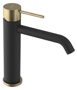 Sapho Sapho, baterie lavoar ULTRAMIX pe piedestal, negru mat/auriu mat, UT004BG