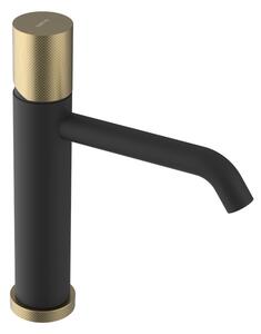 Sapho Sapho, baterie lavoar ULTRATAP pe piedestal, negru mat/aur mat, UT004TBG
