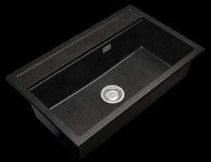 Gamma Advance, chiuvetă din granit cu 1 compartiment 805x505x210 mm, pete negru, GMA-ZLE000117