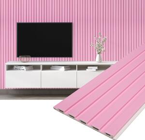 Panoul decorativ din PVC roz cu dimensiuni 15х1х260 cm