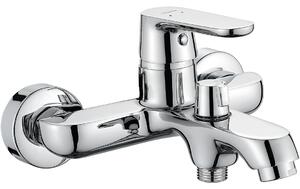 Kuchinox Dima, baterie pentru cada montată pe perete cu deviator de duș ceramic, crom, LAV-BQD_010D