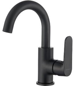 Kuchinox Dima, baterie pentru lavoar cu pipa pivotanta in forma de U, negru mat, LAV-BQD_728D