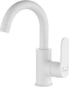 Kuchinox Dima, baterie pentru lavoar cu pipa pivotanta in forma de U, alb mat, LAV-BQD_628D