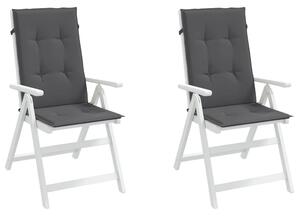 Perne scaun cu spătar înalt, 2 buc. antracit 120x50x3 cm textil