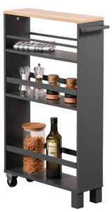 Kesper 24856 Raft alcov pe roți, negru, 50 x 15 x79 cm