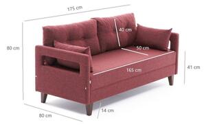 Canapea fixa Comfort, Balcab Home, 2 locuri, 175x80x80 cm, lemn, arosu