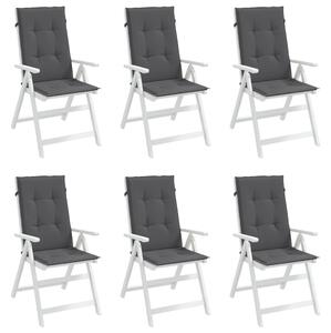 Perne scaun cu spătar înalt, 6 buc. antracit 120x50x3 cm textil