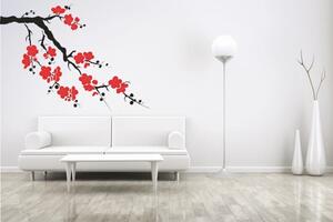 Autocolant de perete pentru interior ramură cu flori înflorite 80 x 160 cm