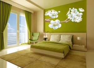 Autocolant de perete pentru interior ramură de flori de cireș de interior 60 x 120 cm