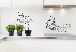 Autocolant de perete pentru bucătărie două cești de cafea delicioasă 50 x 100 cm