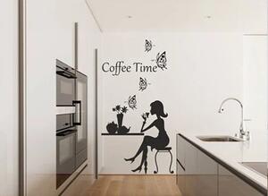 Autocolant de perete pentru bucătărie Timp pentru ceașca de cafea 80 x 160 cm