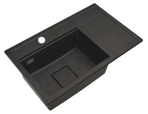 Gamma Quadro 8151, chiuvetă din granit cu 1 compartiment 800x500x220 mm, negru cu pete, GMA-ZLE000185