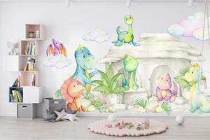 Autocolant de perete pentru copii desene animate lumea dinozaurilor 80 x 160 cm