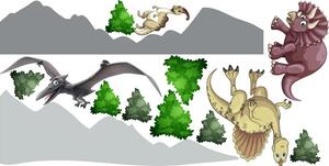 Autocolant pentru copii dinozauri în natură 80 x 160 cm