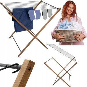 Erga Aurora Strong, uscător de rufe din lemn 97,5x69,5x90 cm, în picioare, maro-negru, ERG-SEP-1002SEPSULUNA