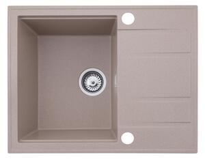 Gamma Modern 6550, chiuvetă din granit cu 1 vas 650x500x210 mm cu scurgere scurtă, bej, GMA-ZLE000091