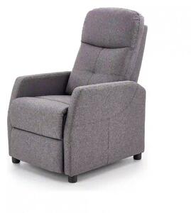 Fotoliu recliner FELIPE, gri inchis/negru, stofa/plastic, 64x84/135x76