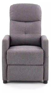 Fotoliu recliner FELIPE, gri inchis/negru, stofa/plastic, 64x84/135x76