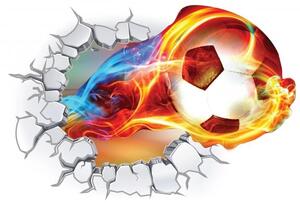 Autocolant de perete minge de fotbal 3D 65 x 95 cm