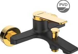 Kuchinox Alanis, baterie pentru cada de perete 150 mm, negru-auriu lucios, LAV-BQI_710G