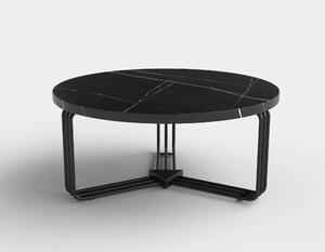 Masuta cafea ANTICA, negru cu efect de marmura/negru, 80x80x36 cm