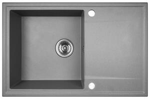 Kuchinox Hunter, chiuvetă din granit cu 1 compartiment 670x440x180mm, gri, LAV-SBU_511T