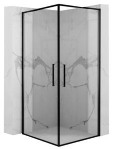 Rea Abra Matte, cabină de duș cu 2 aripi 90 (uşă) x 90 (uşă) x 195 cm, sticlă transparentă de 6 mm, profil negru, REA-K5502