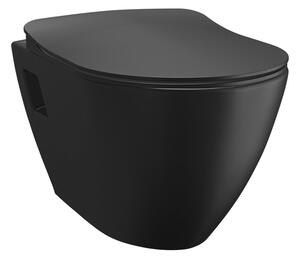 CREAVIT CRAVIT, vas WC suspendat PAULA, 35,5x50cm, negru mat, TP325-11KK00E-0000