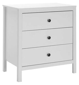 Comoda Adore Rustic, 3 sertare, Alb, 73x81x47 cm