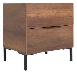 Noptiera Adore Oryana, 2 sertare, Alb - Nuc, 55x59x44 cm