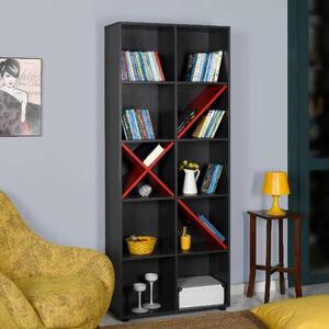 Biblioteca Adore Extra, 10 rafturi, 75x188x30 Cm