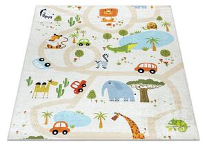 BAMBINO 1165 covor lavabil Grădină zoologică pentru copii anti-alunecare bej - SECUNDAR-COTATI PRODUSUL