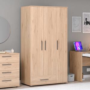 Dulap Haine Adore Trendline, 3 usi, 1 sertar, Alb - Stejar, 103x187x52 cm