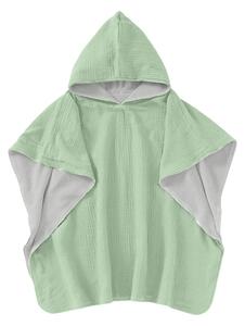 Prosop plaja - Poncho copii din muselina dubla si frotir Kidizi 6-24 luni Mint