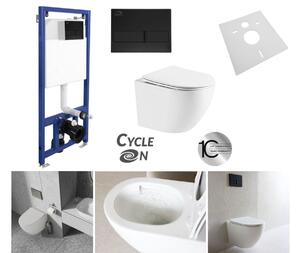 Laveo Laveo, set suspendat încastrat Akan + vas WC suspendat Desna cu capac WC duroplast, sistem Vortex, alb lucios, LAV-SETDESNABK
