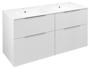 Sapho Sapho, dulap lavoar CIRASA cu chiuveta dubla 121x66x46cm, alb lucios, CR121-3030-21