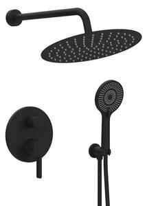 Sapho Sapho, set de duș încastrat ICONIC cu baterie cu pârghie, 2 ieșiri, negru mat, AF042B-01