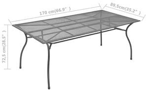 Masă de grădină, antracit, 170 x 89,5 x 72,5 cm, plasă din oțel