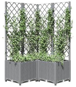 Jardinieră de grădină cu spalier, gri deschis, 80x80x136 cm, PP