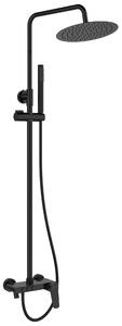 Invena Alonia, set de duș cu duș manual și cap de duș, negru lucios, INV-AU-70-D04-V
