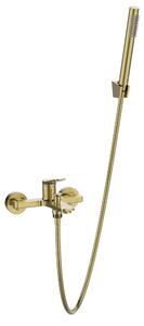 Invena Alonia, baterie de cadă cu set de duș manual, auriu mat, INV-BW-70-009-V