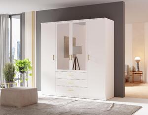 Dulap de haine Selforta 4D (alb) (cu oglindă). 1123982