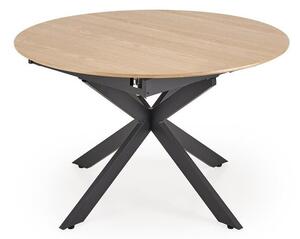 Masă Houston 1963Maro deschis, Negru, 8cm, ExtensieExtensie, Furnir din lemn natural, MDF, Metal