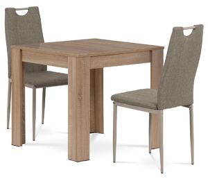 Set masă MDF cu 2 scaune, 80 x 80 x 75 cm, stejarSonoma