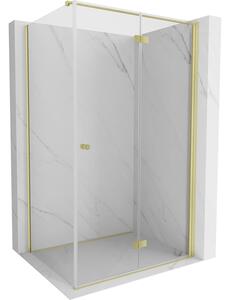 Cabină de duș pliabilă Mexen Mist-F T cu 1 canat, dreapta, 120 x 110 cm, sticlă transparentă, profil auriu strălucitor, 8A6T-120-110-50-00-P