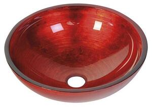 Sapho Sapho, chiuveta din sticla MURANO ROSSO IMPERO deasupra, diametru 40cm, rosu, AL5318-63